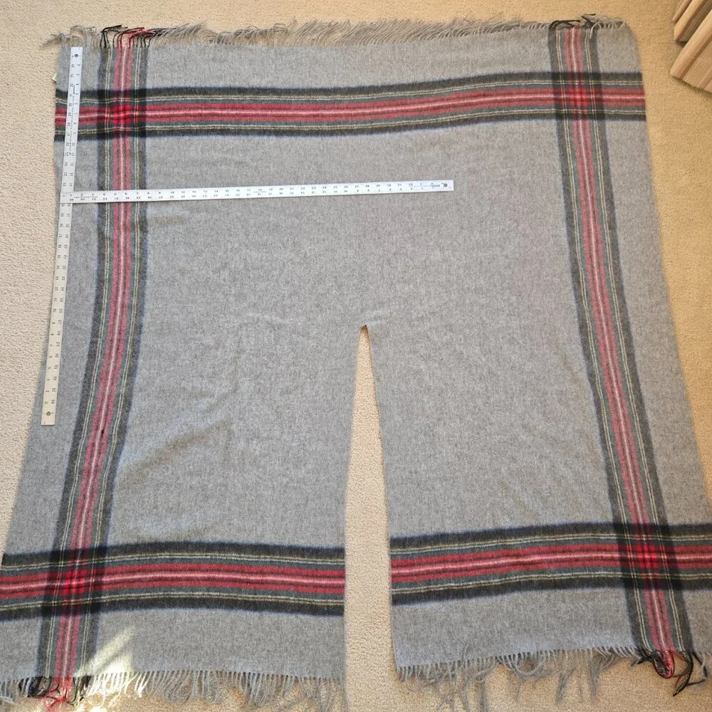 NEW Subtle Luxury 100% Wool Tartan Plaid Wrap Cape